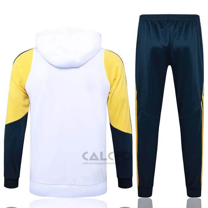 Tuta da Track di Felpa Real Madrid Bambino 2024-2025 Bianco Giallo